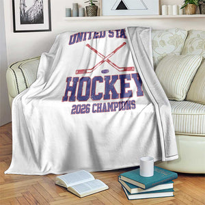 United States Hockey 2026 Champions Throw Blanket Patriotic USA Ice Hockey Victory Fan TS02 Print Your Wear
