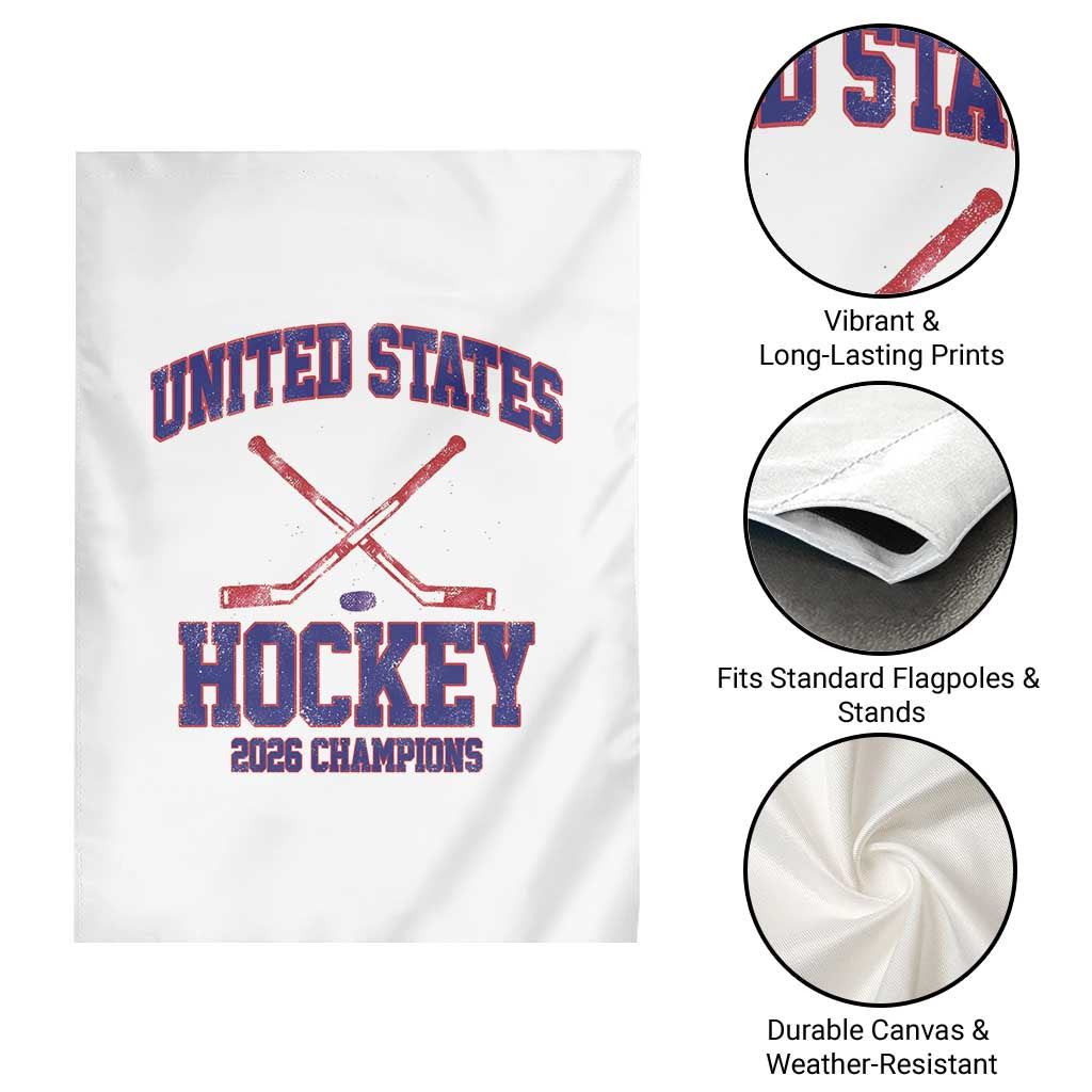 United States Hockey 2026 Champions Garden Flag Patriotic USA Ice Hockey Victory Fan TS02 Print Your Wear