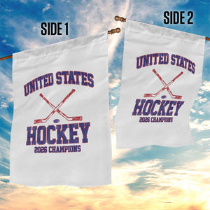 United States Hockey 2026 Champions Garden Flag Patriotic USA Ice Hockey Victory Fan TS02 Print Your Wear