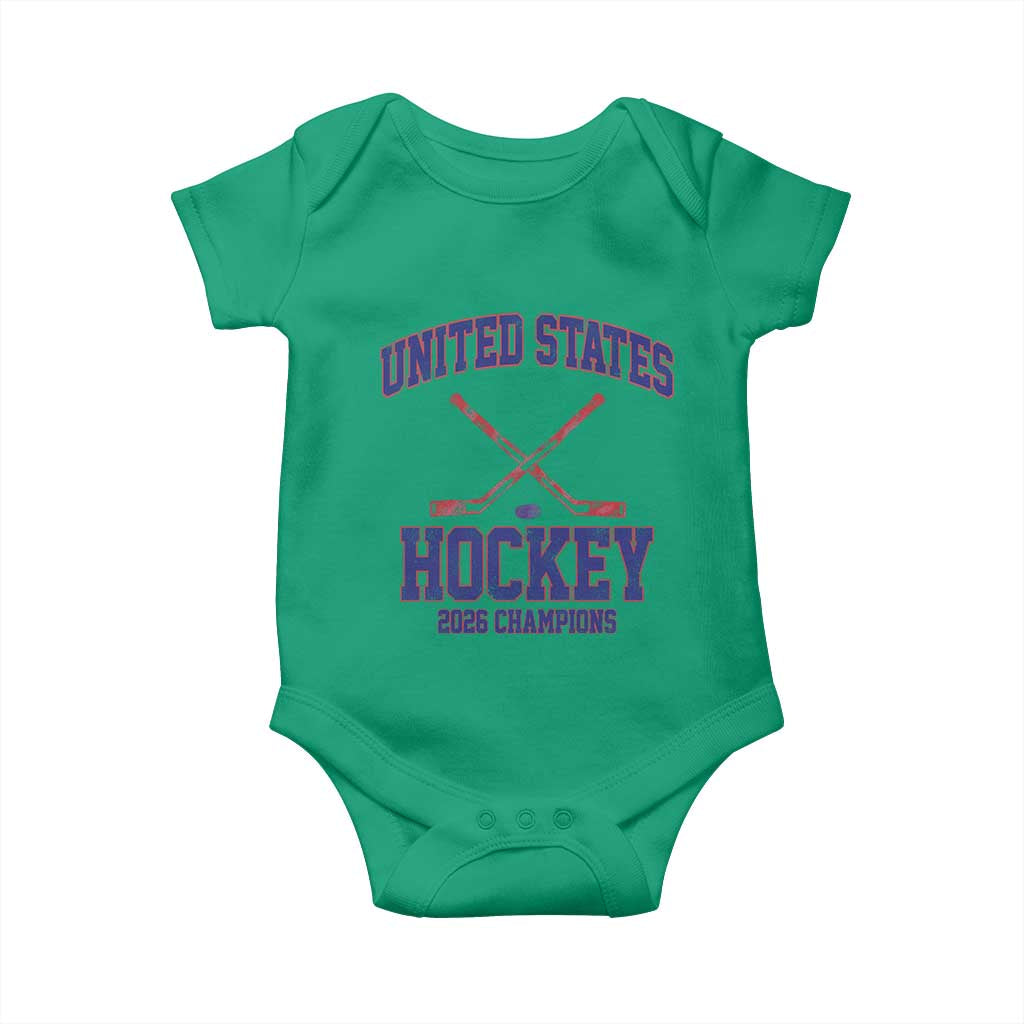 United States Hockey 2026 Champions Baby Onesie Patriotic USA Ice Hockey Victory Fan TS02 Irish Green Print Your Wear