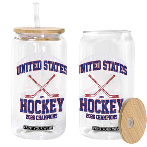 United States Hockey 2026 Champions Glass Can Patriotic USA Ice Hockey Victory Fan TS02 Print Your Wear