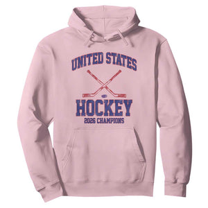 United States Hockey 2026 Champions Hoodie Patriotic USA Ice Hockey Victory Fan TS02 Light Pink Print Your Wear