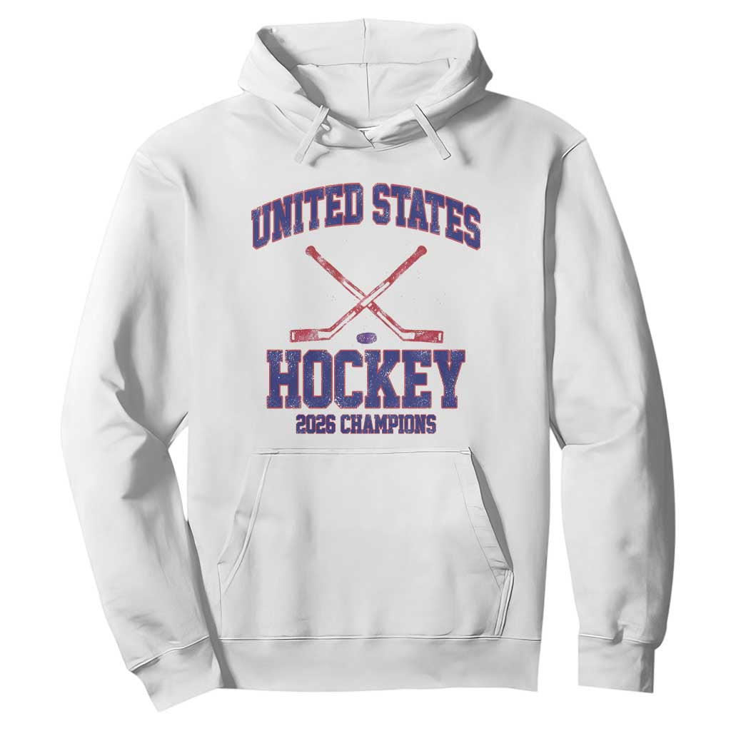 United States Hockey 2026 Champions Hoodie Patriotic USA Ice Hockey Victory Fan TS02 White Print Your Wear