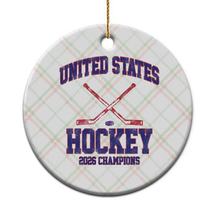 United States Hockey 2026 Champions Ceramic Ornament Patriotic USA Ice Hockey Victory Fan TS02 1pc Christmas Plaid Print Your Wear