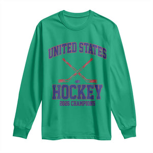 United States Hockey 2026 Champions Long Sleeve Shirt Patriotic USA Ice Hockey Victory Fan TS02 Irish Green Print Your Wear