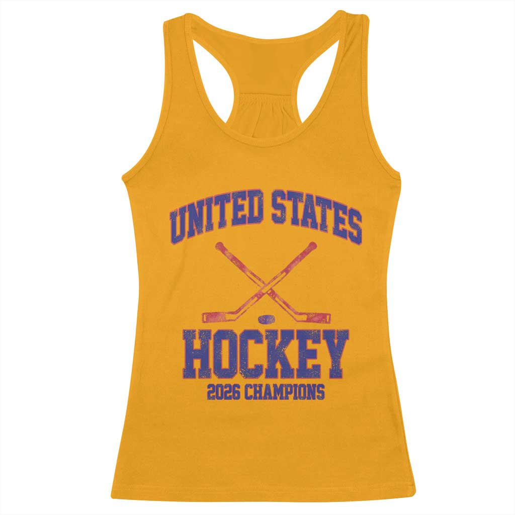United States Hockey 2026 Champions Racerback Tank Top Patriotic USA Ice Hockey Victory Fan TS02 Gold Print Your Wear