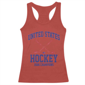 United States Hockey 2026 Champions Racerback Tank Top Patriotic USA Ice Hockey Victory Fan TS02 Red Print Your Wear
