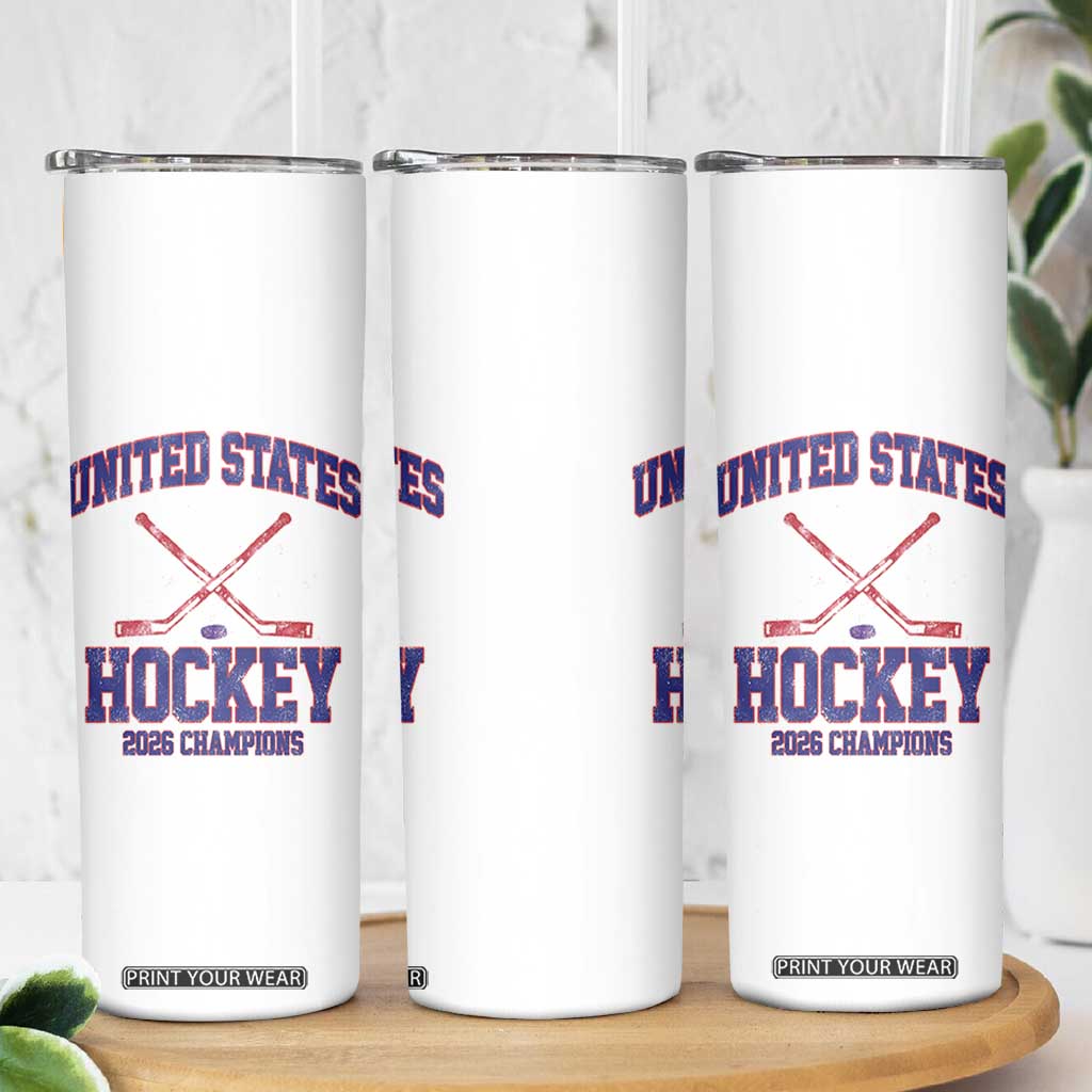 United States Hockey 2026 Champions Skinny Tumbler Patriotic USA Ice Hockey Victory Fan TS02 Print Your Wear