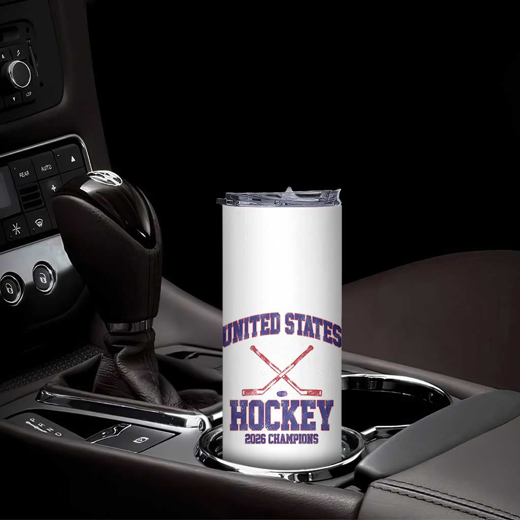 United States Hockey 2026 Champions Skinny Tumbler Patriotic USA Ice Hockey Victory Fan TS02 Print Your Wear