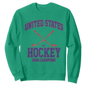 United States Hockey 2026 Champions Sweatshirt Patriotic USA Ice Hockey Victory Fan TS02 Irish Green Print Your Wear