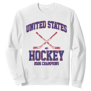 United States Hockey 2026 Champions Sweatshirt Patriotic USA Ice Hockey Victory Fan TS02 White Print Your Wear