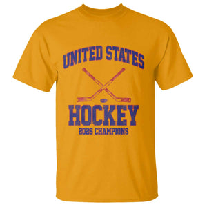 United States Hockey 2026 Champions T Shirt Patriotic USA Ice Hockey Victory Fan TS02 Gold Print Your Wear