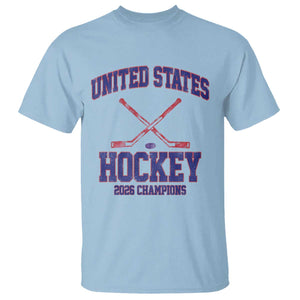 United States Hockey 2026 Champions T Shirt Patriotic USA Ice Hockey Victory Fan TS02 Light Blue Print Your Wear