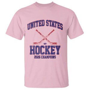 United States Hockey 2026 Champions T Shirt Patriotic USA Ice Hockey Victory Fan TS02 Light Pink Print Your Wear