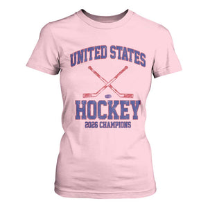 United States Hockey 2026 Champions T Shirt For Women Patriotic USA Ice Hockey Victory Fan TS02 Light Pink Print Your Wear