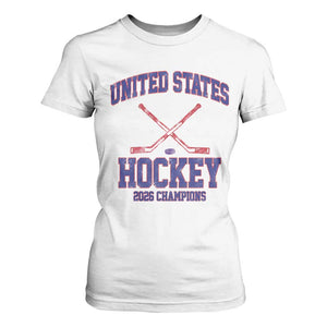 United States Hockey 2026 Champions T Shirt For Women Patriotic USA Ice Hockey Victory Fan TS02 White Print Your Wear