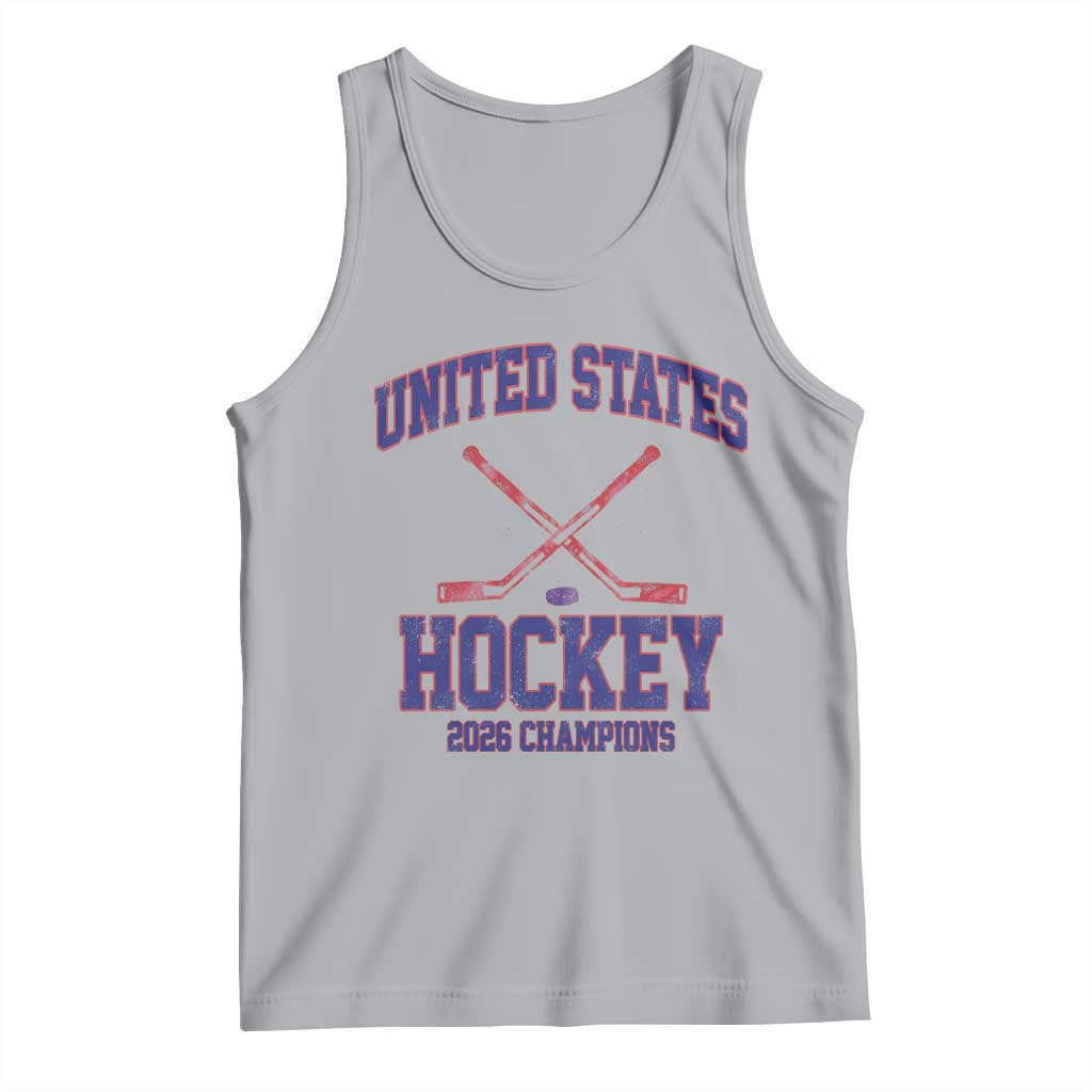 United States Hockey 2026 Champions Tank Top Patriotic USA Ice Hockey Victory Fan TS02 Athletic Heather Print Your Wear