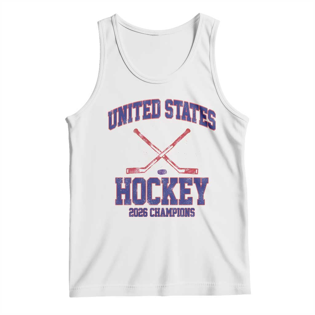 United States Hockey 2026 Champions Tank Top Patriotic USA Ice Hockey Victory Fan TS02 White Print Your Wear