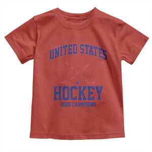 United States Hockey 2026 Champions Toddler T Shirt Patriotic USA Ice Hockey Victory Fan TS02 Red Print Your Wear