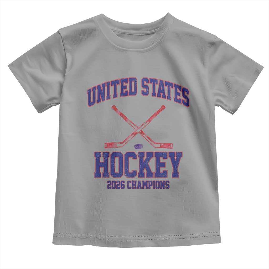 United States Hockey 2026 Champions Toddler T Shirt Patriotic USA Ice Hockey Victory Fan TS02 Sport Gray Print Your Wear