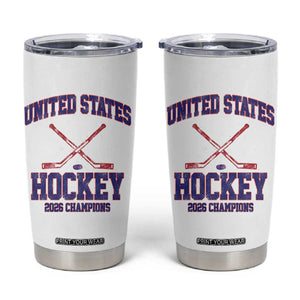 United States Hockey 2026 Champions Tumbler Cup Patriotic USA Ice Hockey Victory Fan TS02 White Print Your Wear