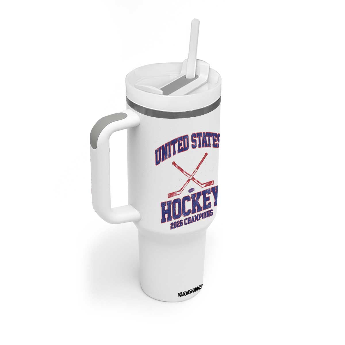 United States Hockey 2026 Champions Tumbler With Handle Patriotic USA Ice Hockey Victory Fan TS02 Print Your Wear