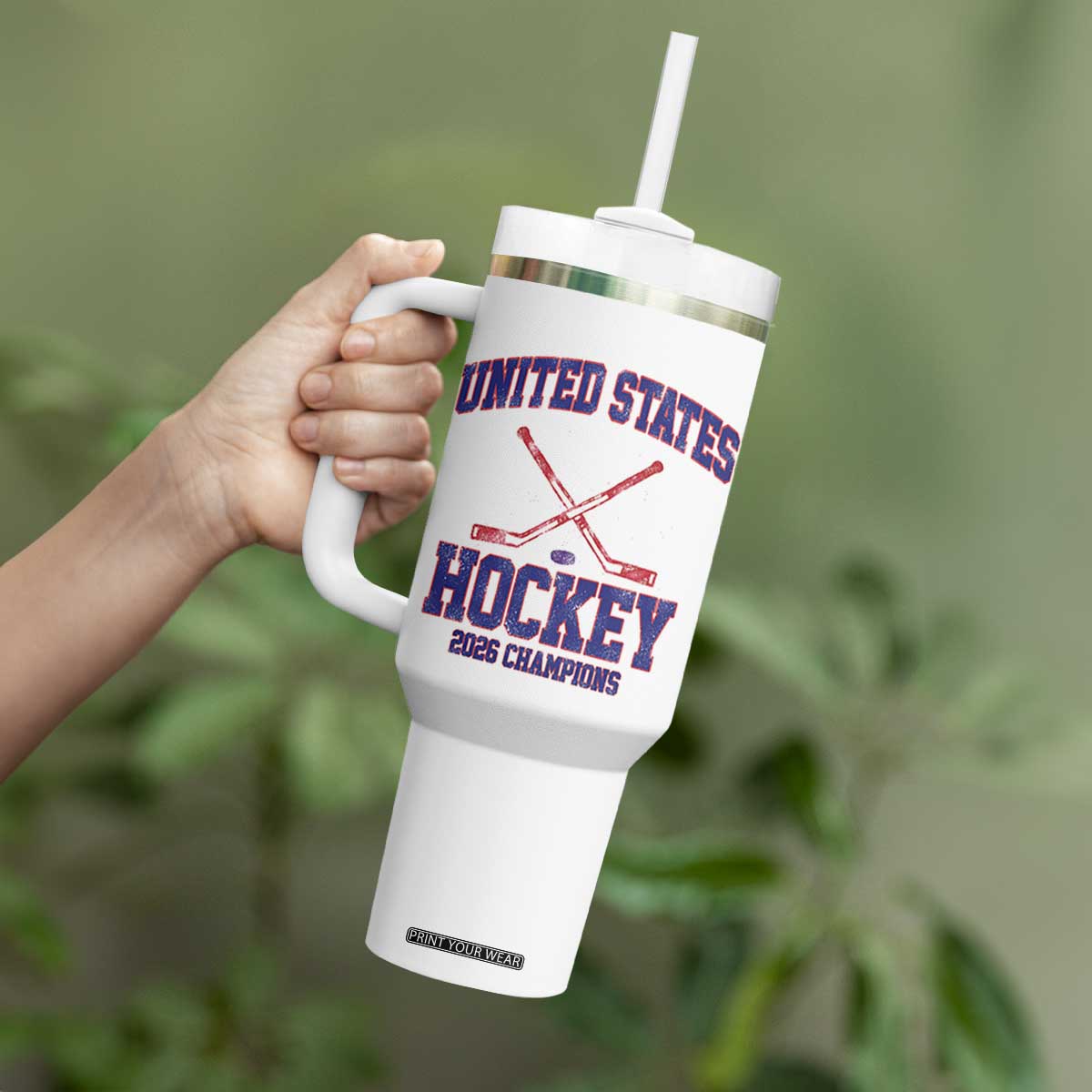 United States Hockey 2026 Champions Tumbler With Handle Patriotic USA Ice Hockey Victory Fan TS02 Print Your Wear