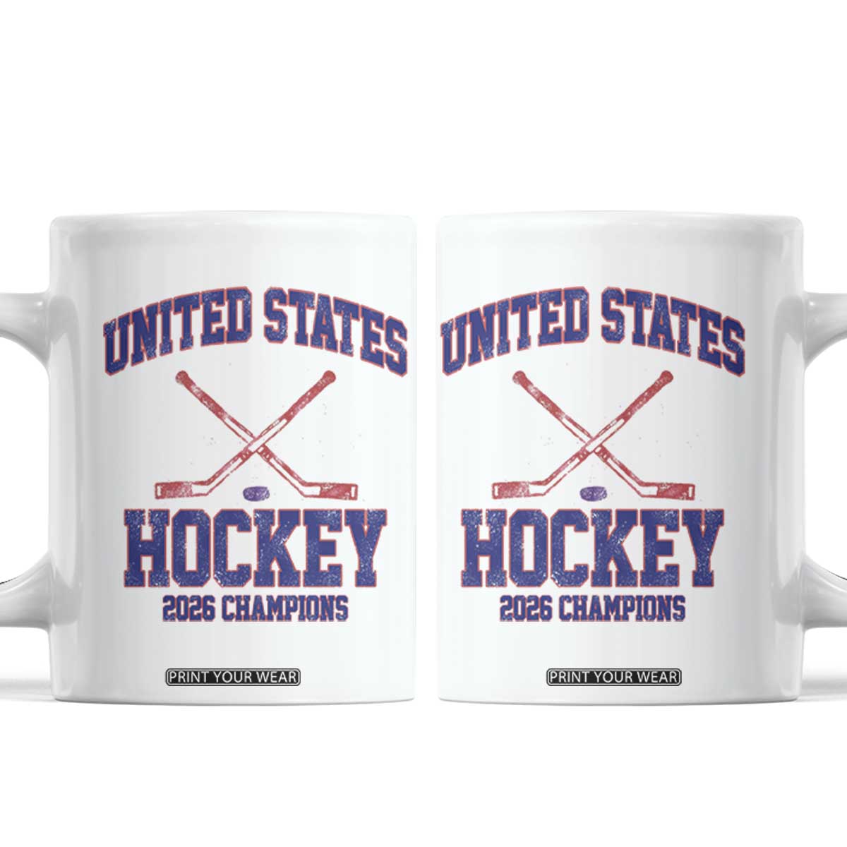 United States Hockey 2026 Champions Coffee Mug Patriotic USA Ice Hockey Victory Fan TS02 White Print Your Wear