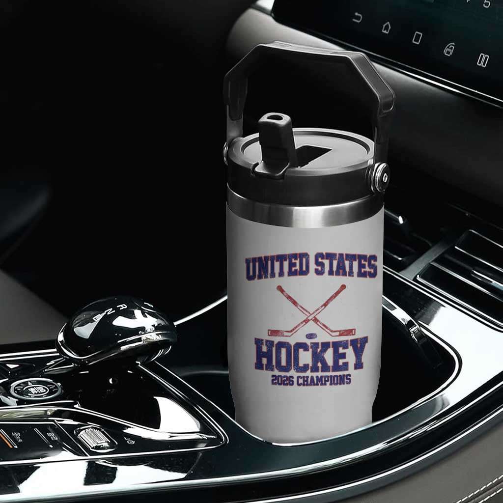 United States Hockey 2026 Champions Flip Straw Tumbler Patriotic USA Ice Hockey Victory Fan TS02 Print Your Wear