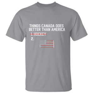 Things Canada Does Better Than America Hockey Joke T Shirt Funny USA Ice Hockey Rivalry Patriotic