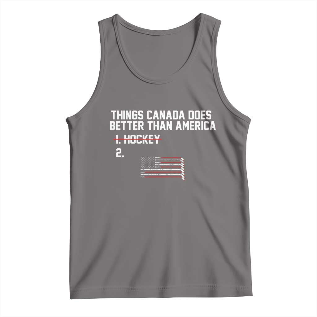 Things Canada Does Better Than America Hockey Joke Tank Top Funny USA Ice Hockey Rivalry Patriotic TS02 Deep Heather Print Your Wear