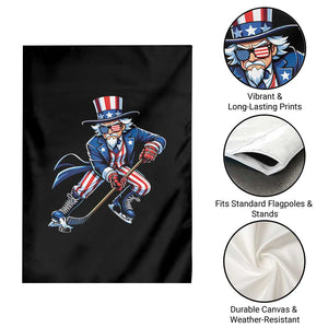 Uncle Sam Playing Hockey Patriotic Graphic Garden Flag Funny USA Ice Hockey American Pride TS02 Print Your Wear
