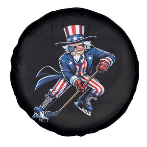 Uncle Sam Playing Hockey Patriotic Graphic Spare Tire Cover Funny USA Ice Hockey American Pride TS02 Print Your Wear