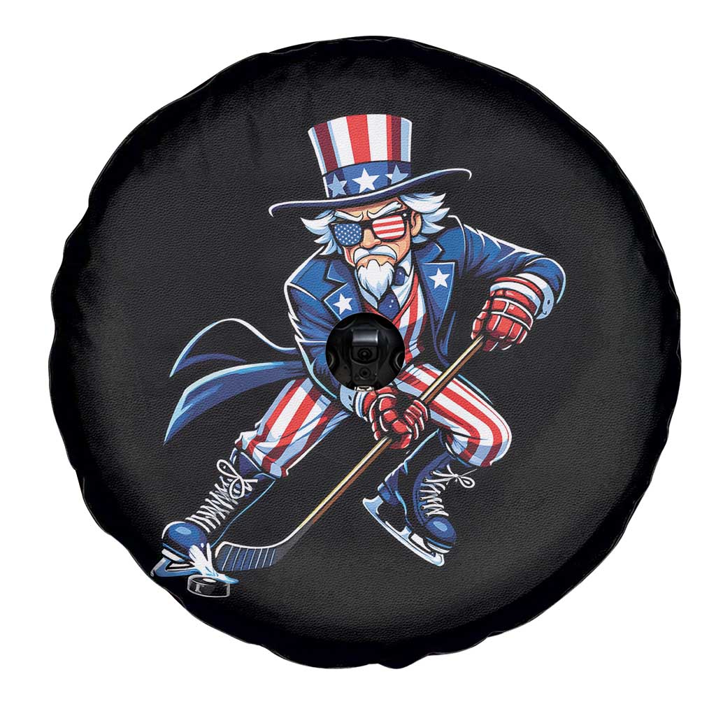 Uncle Sam Playing Hockey Patriotic Graphic Spare Tire Cover Funny USA Ice Hockey American Pride TS02 Print Your Wear