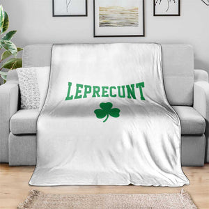 Leprecunt Bold Shamrock Graphic Throw Blanket Funny Irish St Patricks Day Party Adult Humor TS02 Print Your Wear