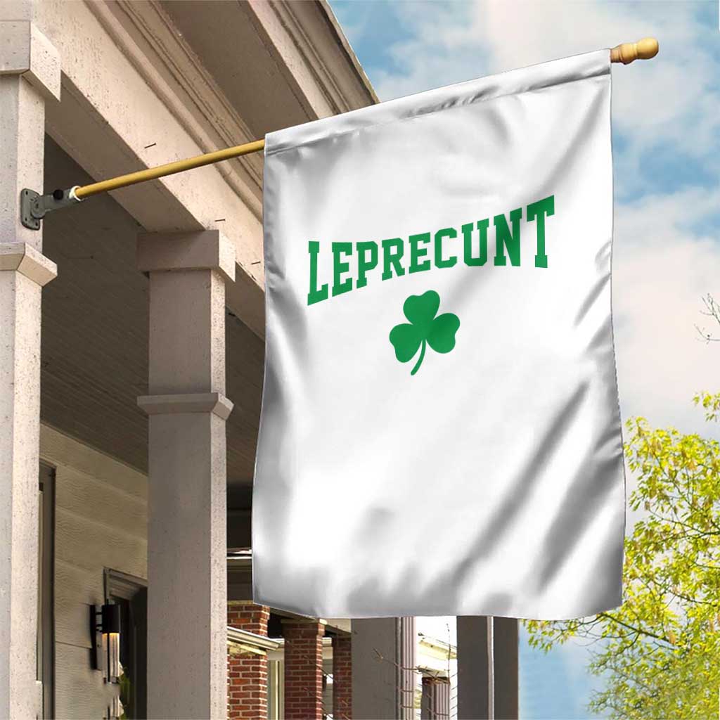 Leprecunt Bold Shamrock Graphic Garden Flag Funny Irish St Patricks Day Party Adult Humor TS02 Print Your Wear
