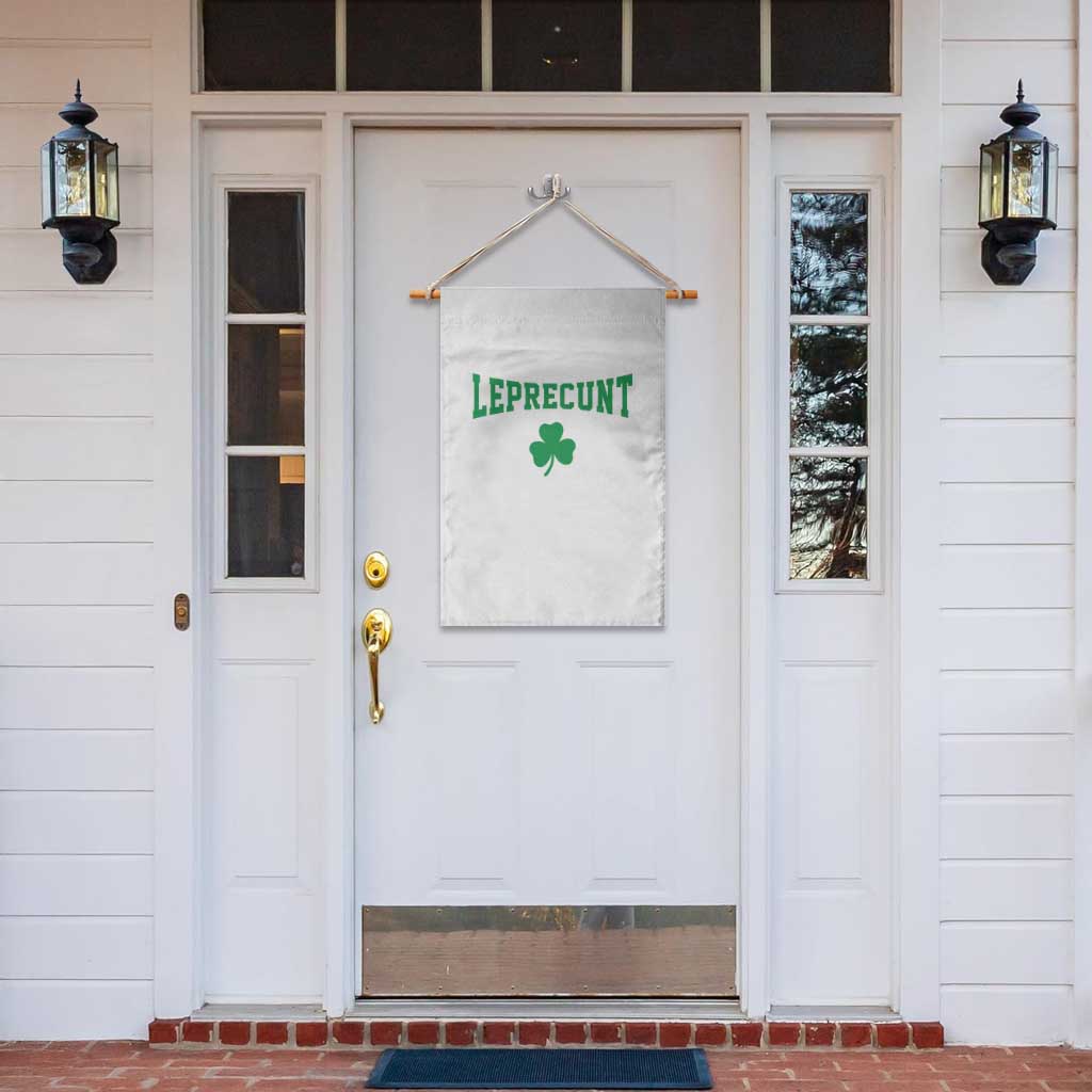 Leprecunt Bold Shamrock Graphic Garden Flag Funny Irish St Patricks Day Party Adult Humor TS02 Print Your Wear