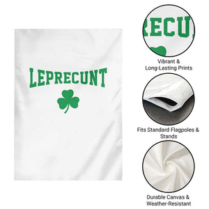 Leprecunt Bold Shamrock Graphic Garden Flag Funny Irish St Patricks Day Party Adult Humor TS02 Print Your Wear