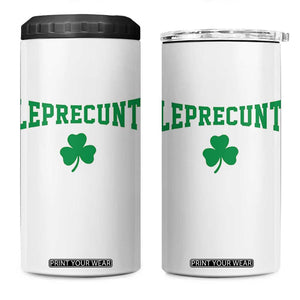 Leprecunt Bold Shamrock Graphic 4 in 1 Can Cooler Tumbler Funny Irish St Patricks Day Party Adult Humor TS02 One Size: 16 oz White Print Your Wear