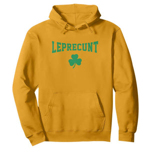 Leprecunt Bold Shamrock Graphic Hoodie Funny Irish St Patricks Day Party Adult Humor TS02 Gold Print Your Wear