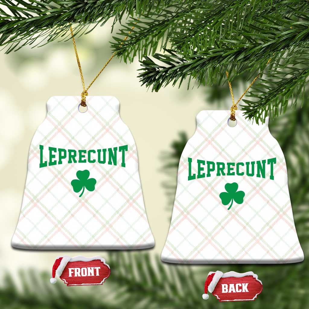 Leprecunt Bold Shamrock Graphic Ceramic Ornament Funny Irish St Patricks Day Party Adult Humor TS02 Print Your Wear