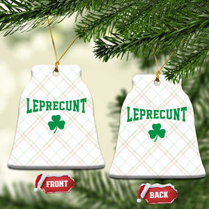 Leprecunt Bold Shamrock Graphic Ceramic Ornament Funny Irish St Patricks Day Party Adult Humor TS02 Print Your Wear