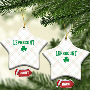 Leprecunt Bold Shamrock Graphic Ceramic Ornament Funny Irish St Patricks Day Party Adult Humor TS02 Print Your Wear