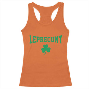 Leprecunt Bold Shamrock Graphic Racerback Tank Top Funny Irish St Patricks Day Party Adult Humor TS02 Orange Print Your Wear