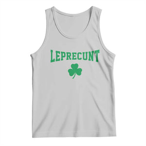 Leprecunt Bold Shamrock Graphic Tank Top Funny Irish St Patricks Day Party Adult Humor TS02 Ash Print Your Wear