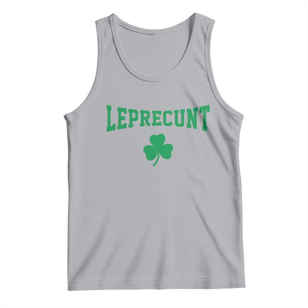 Leprecunt Bold Shamrock Graphic Tank Top Funny Irish St Patricks Day Party Adult Humor TS02 Athletic Heather Print Your Wear