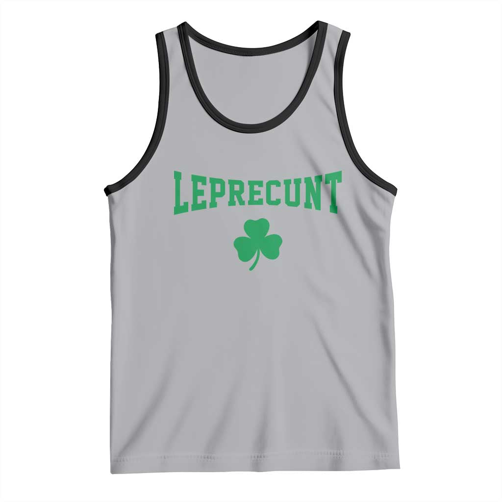 Leprecunt Bold Shamrock Graphic Tank Top Funny Irish St Patricks Day Party Adult Humor TS02 Athletic Heather Black Print Your Wear