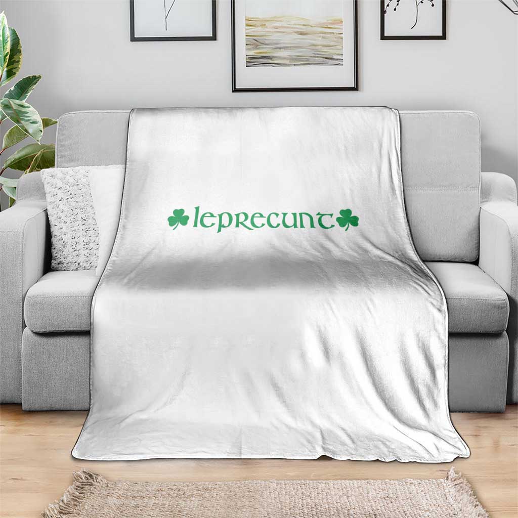 Leprecunt Celtic Style Shamrock Graphic Throw Blanket Edgy Irish Adult Humor for St Patricks Day TS02 Print Your Wear