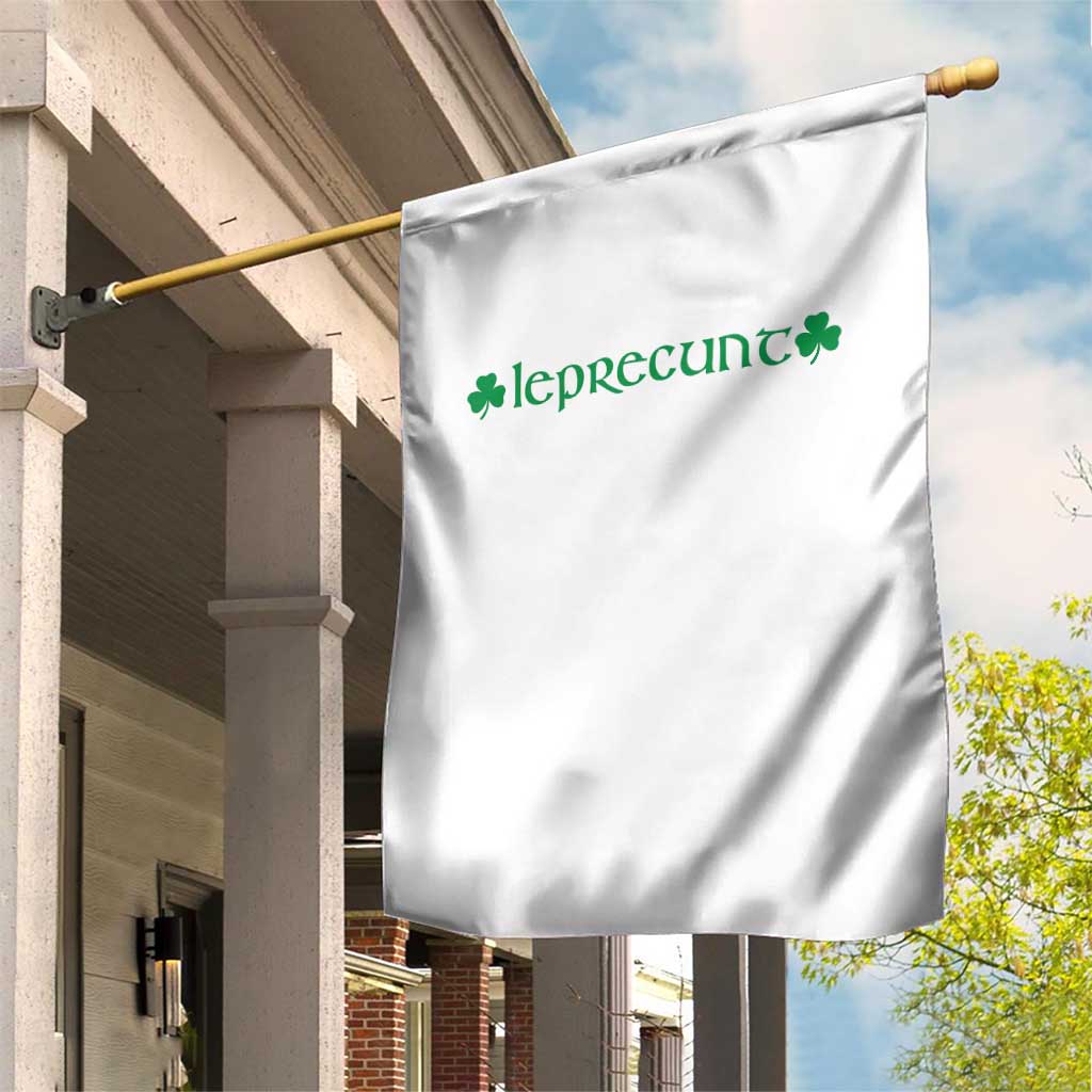 Leprecunt Celtic Style Shamrock Graphic Garden Flag Edgy Irish Adult Humor for St Patricks Day TS02 Print Your Wear