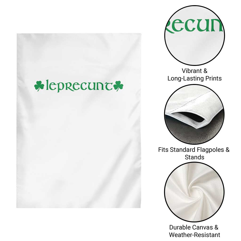 Leprecunt Celtic Style Shamrock Graphic Garden Flag Edgy Irish Adult Humor for St Patricks Day TS02 Print Your Wear